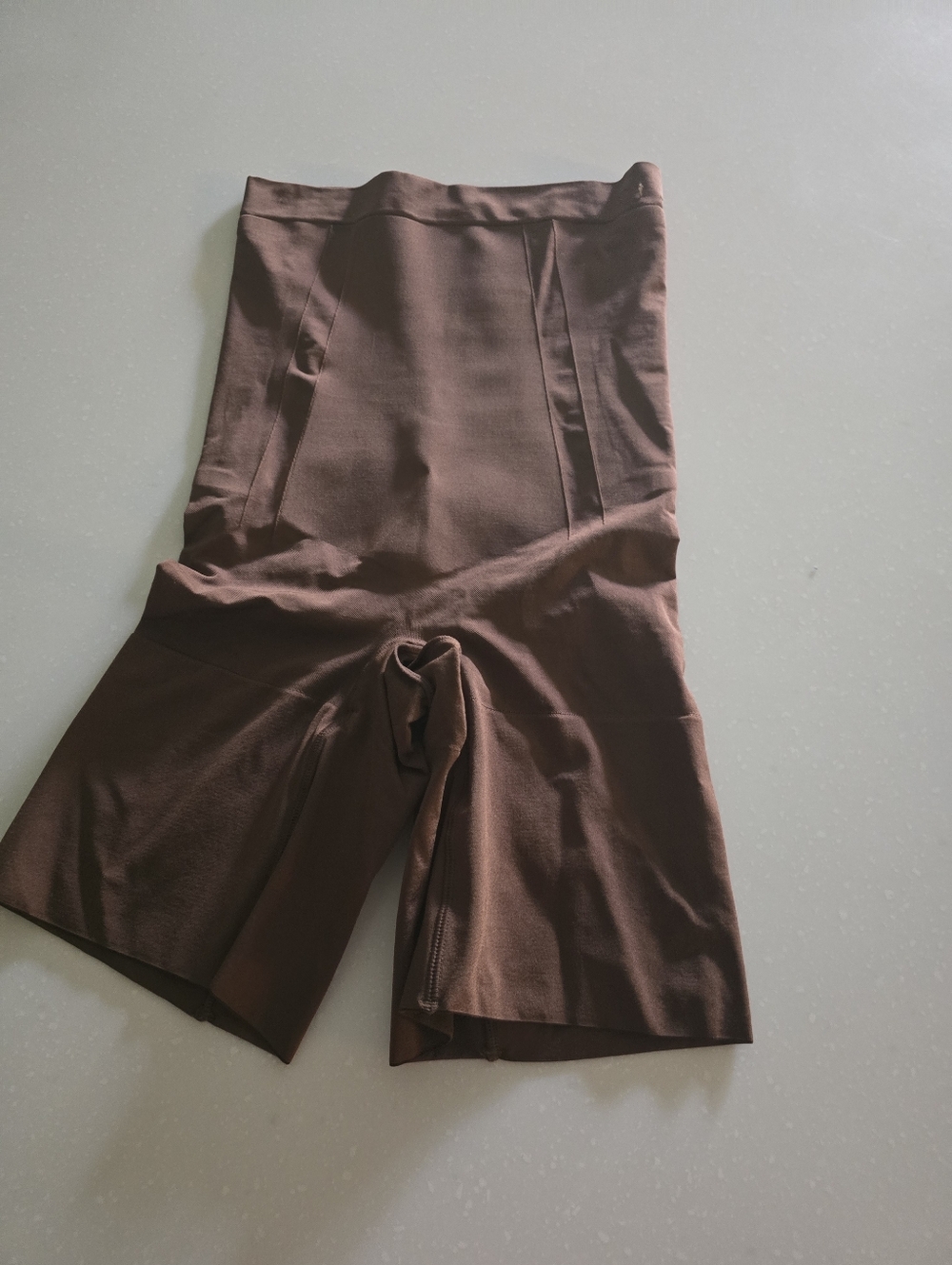 High-Waist Brown Shaping Shorts